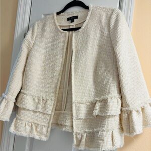 Ann Taylor Cream Textured Blazer